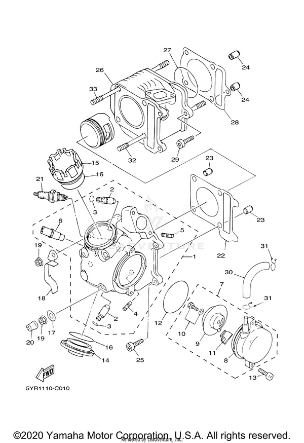 Yamaha parts diagram for 93210-568B5-00 - Ref #27