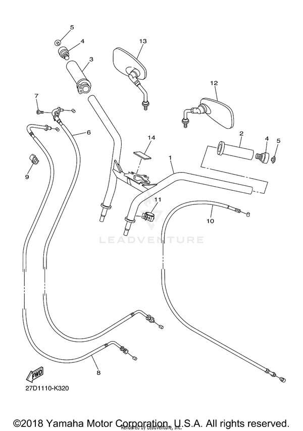 Yamaha parts diagram for 27D-26335-00-00 - Ref #10