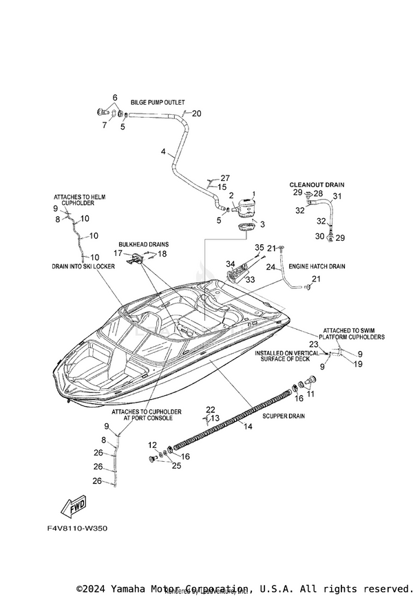 Yamaha parts diagram for F2J-U2280-00-00 - Ref #17