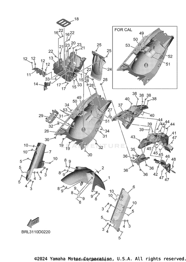 Yamaha parts diagram for 90387-07015-00 - Ref #16