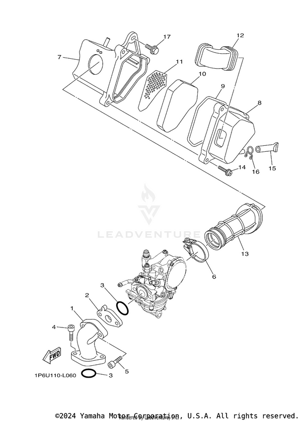 Yamaha parts diagram for 1P6-E3595-00-00 - Ref #2