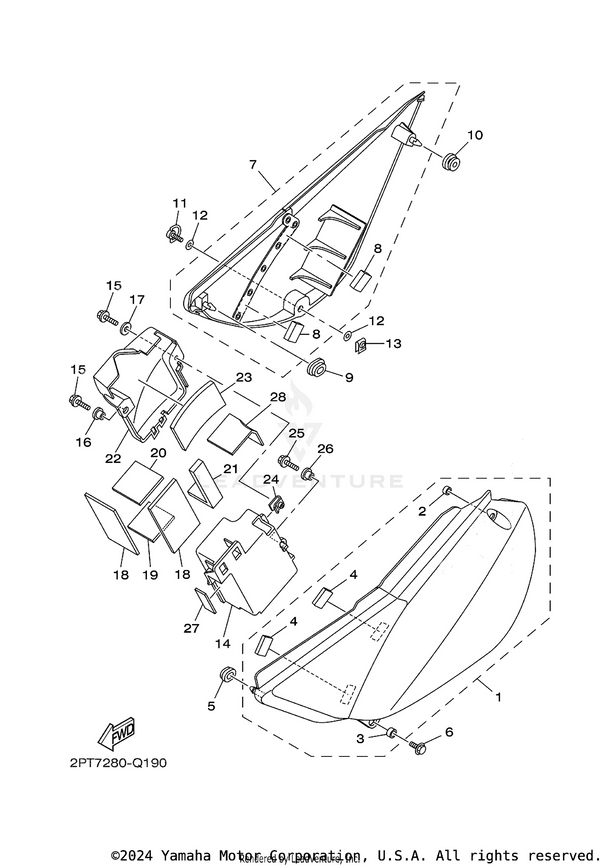 Yamaha parts diagram for 1B2-H2129-10-00 - Ref #22