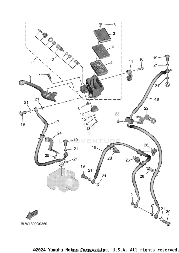 Yamaha parts diagram for 90430-10005-00 - Ref #21