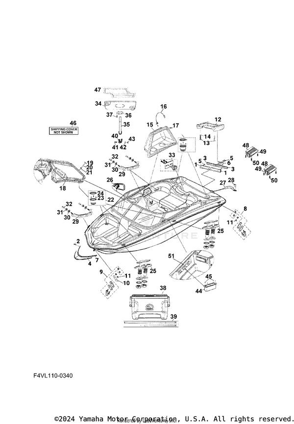 Yamaha parts diagram for F2J-U7845-00-00 - Ref #24