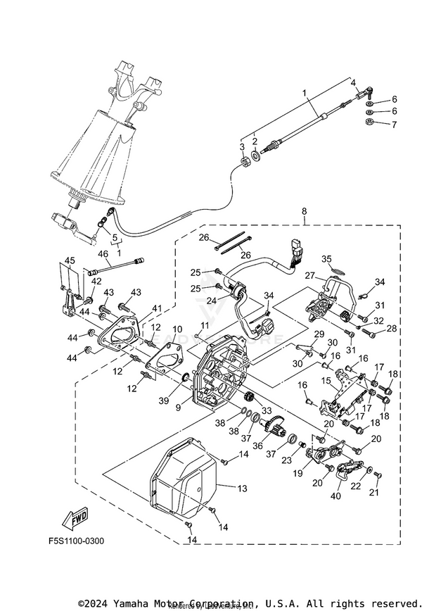 Yamaha parts diagram for F3Y-U142L-00-00 - Ref #44