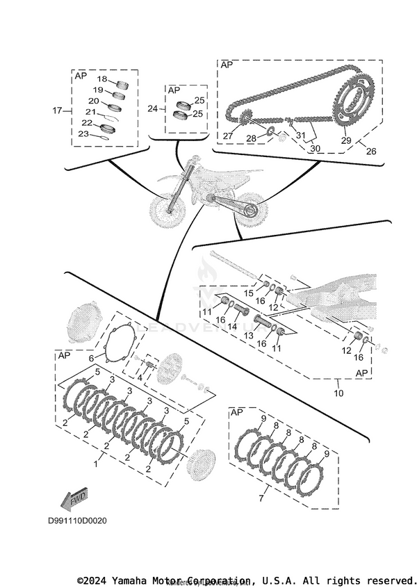 Yamaha parts diagram for 9Y582-48113-00 - Ref #30