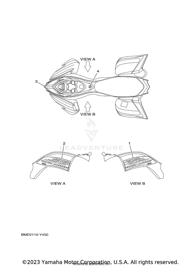 Yamaha parts diagram for BMD-F1571-00-00 - Ref #1