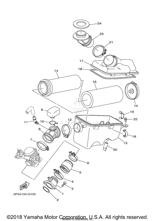 Yamaha parts diagram for 5UG-E4458-00-00 - Ref #14