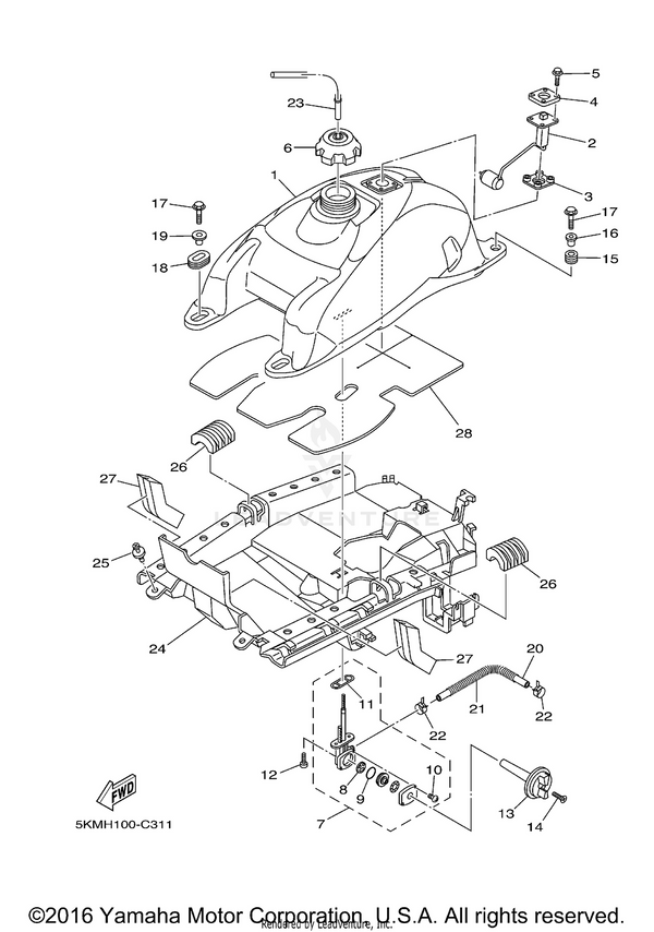 Yamaha parts diagram for 98707-04018-00 - Ref #14