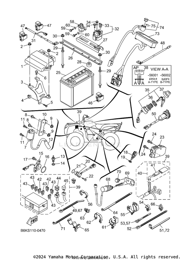 Yamaha parts diagram for 3FV-83517-00-00 - Ref #75