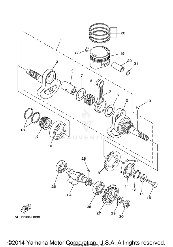 Yamaha parts diagram for 93450-19095-00 - Ref #21