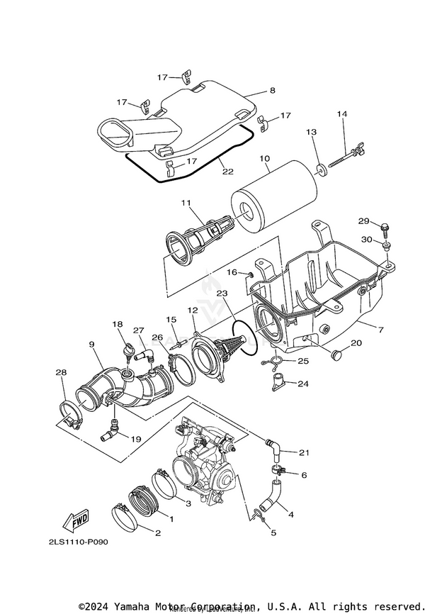 Yamaha parts diagram for 90387-08073-00 - Ref #30