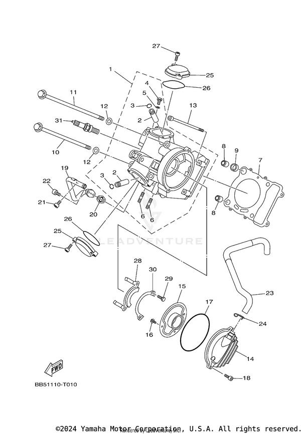 Yamaha parts diagram for 90430-06166-00 - Ref #5