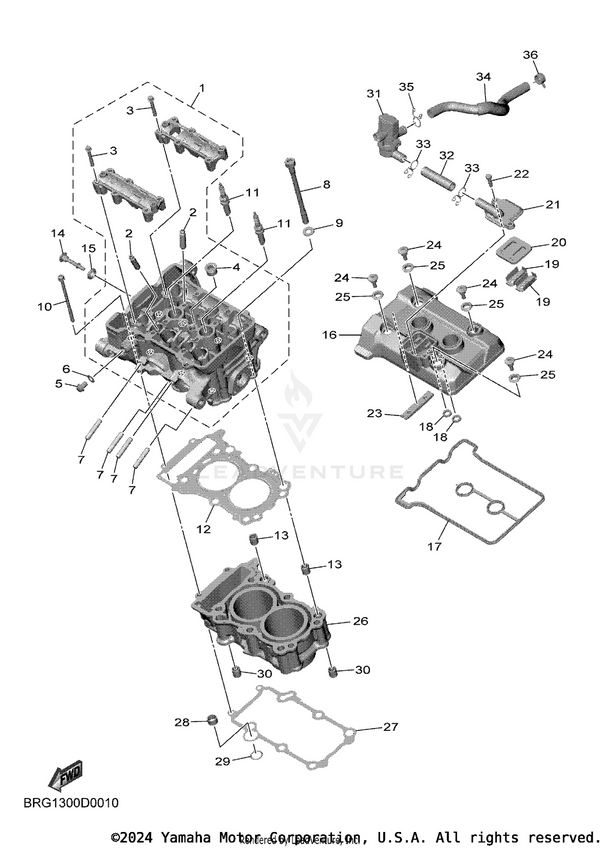 Yamaha parts diagram for 5NL-12564-00-00 - Ref #28