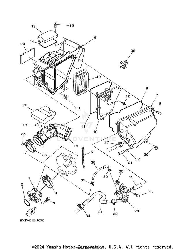 Yamaha parts diagram for 5XT-14451-00-00 - Ref #19