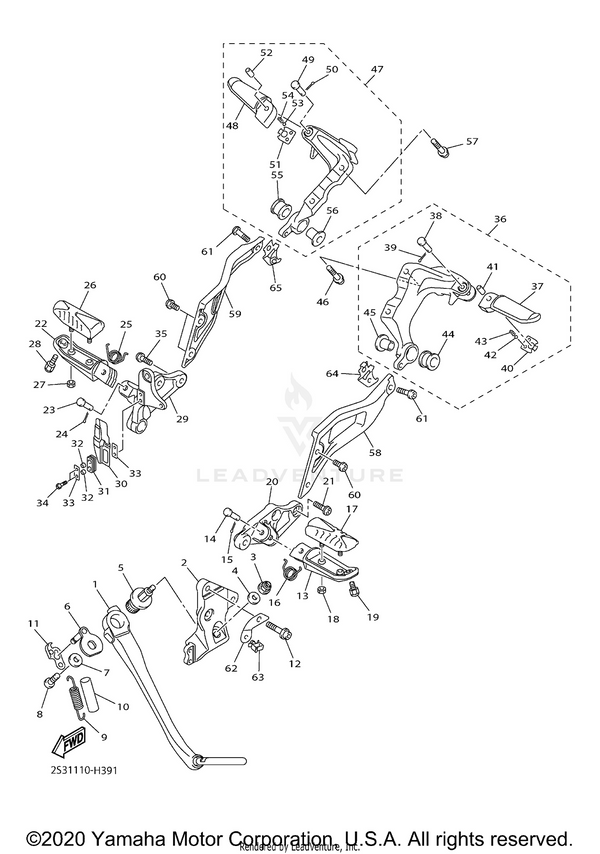 Yamaha parts diagram for 5JJ-27431-10-00 - Ref #37