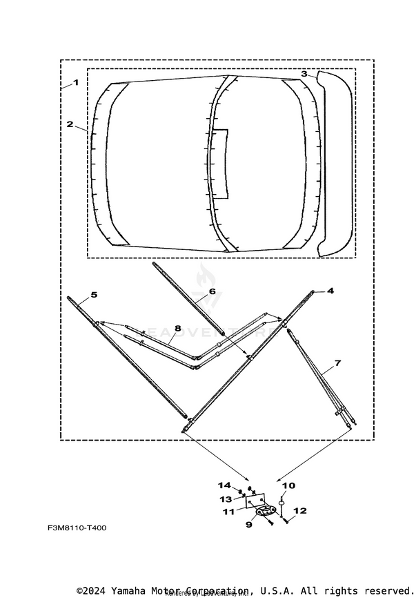 Yamaha parts diagram for F2J-U316A-00-00 - Ref #10