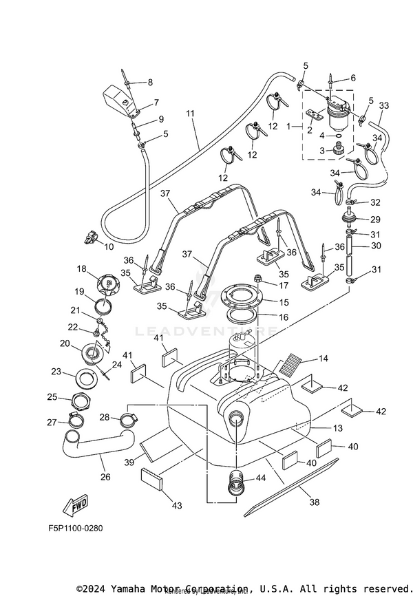 Yamaha parts diagram for 90267-489U6-00 - Ref #8