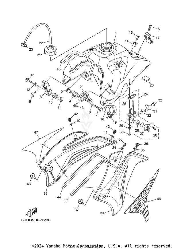 Yamaha parts diagram for 90159-06182-00 - Ref #36