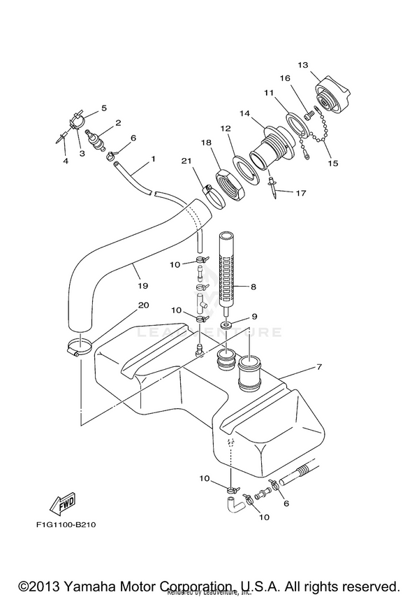Yamaha parts diagram for F0X-U778B-00-00 - Ref #13