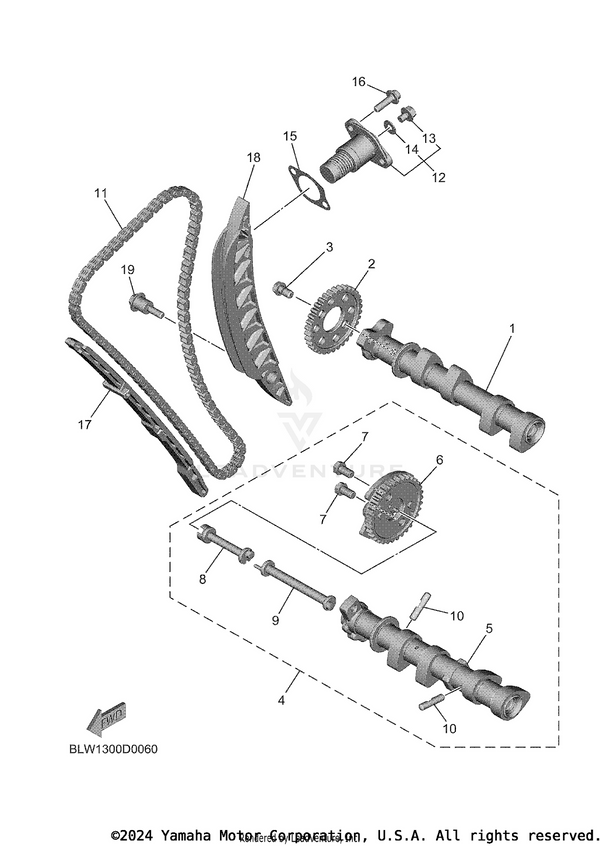 Yamaha parts diagram for 5EL-12228-00-00 - Ref #13