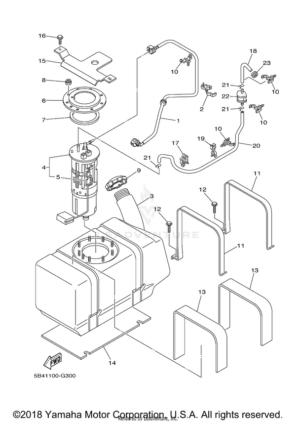 Yamaha parts diagram for 5UG-F414H-00-00 - Ref #13