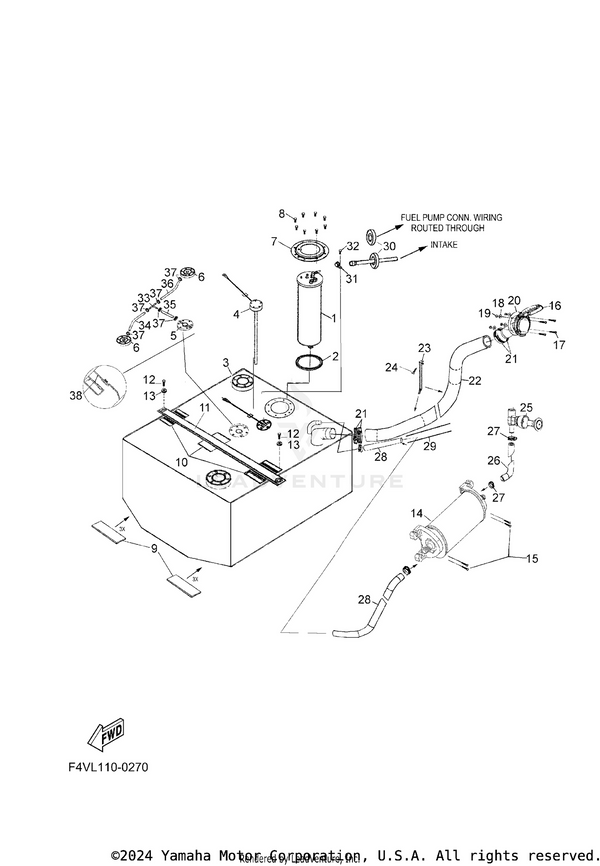 Yamaha parts diagram for 90101-08802-00 - Ref #12