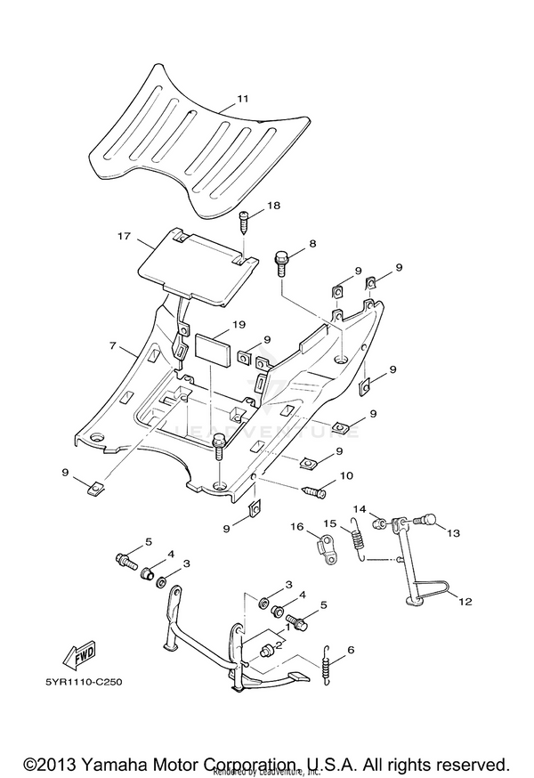 Yamaha parts diagram for 4CW-W2711-10-00 - Ref #1