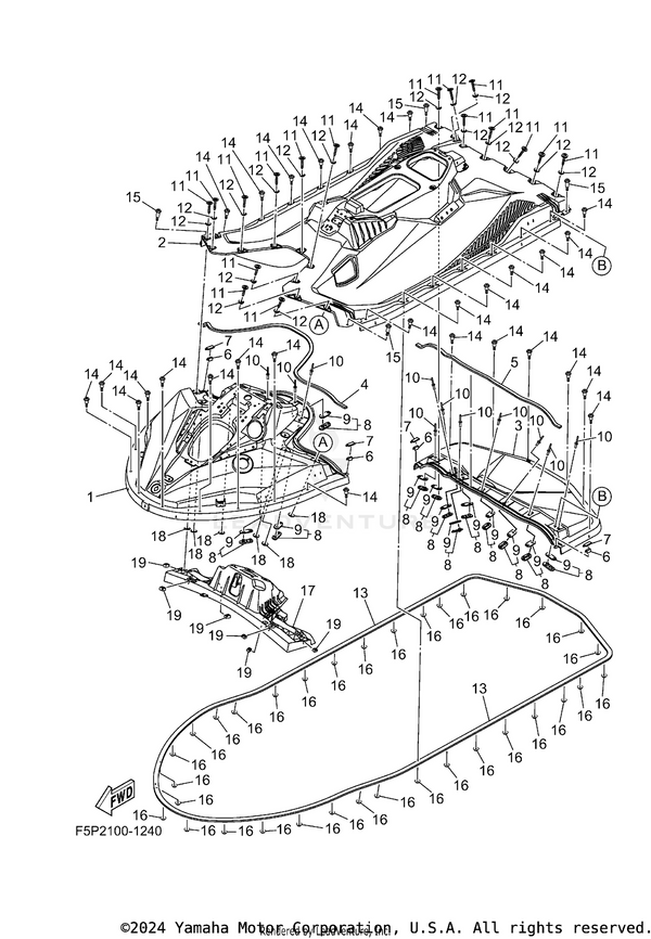 Yamaha parts diagram for F2N-U142L-00-00 - Ref #16
