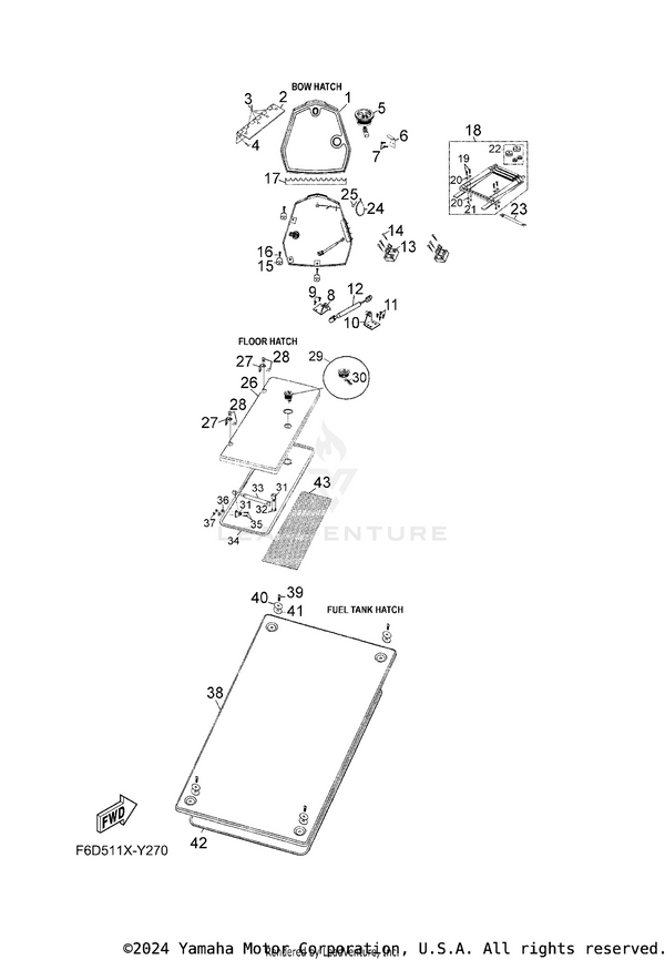 Yamaha parts diagram for F4T-U2896-10-00 - Ref #12