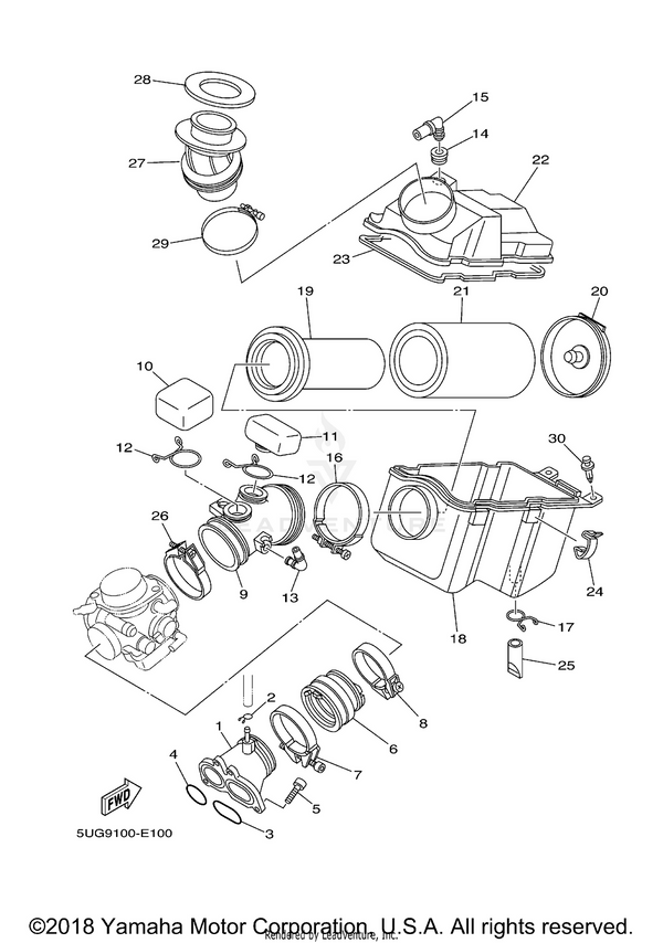 Yamaha parts diagram for 5UG-E4462-00-00 - Ref #23
