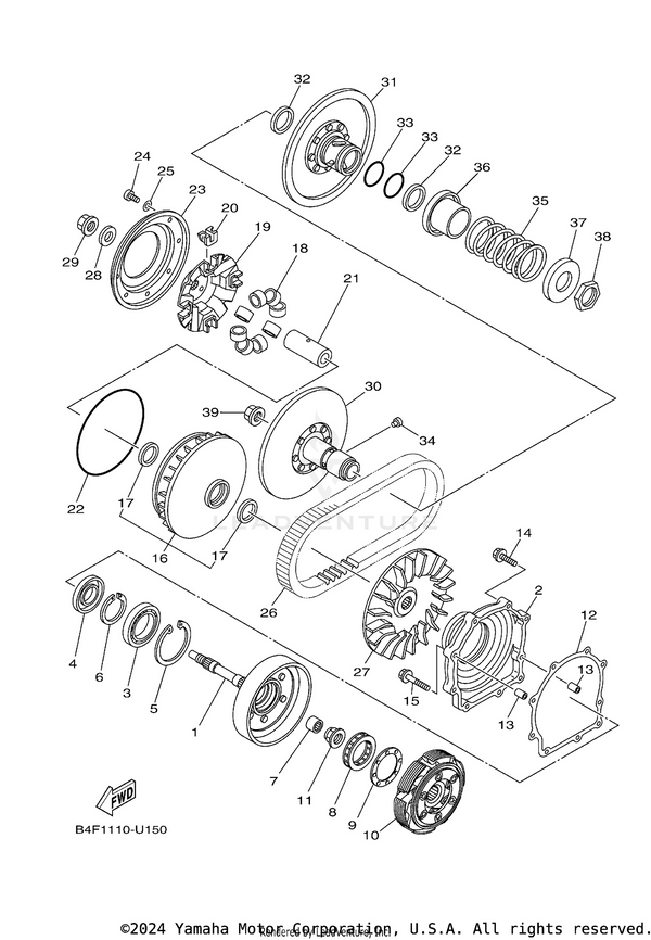 Yamaha parts diagram for 1HP-16717-00-00 - Ref #9