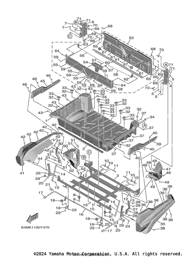 Yamaha parts diagram for BG4-F389F-02-00 - Ref #54