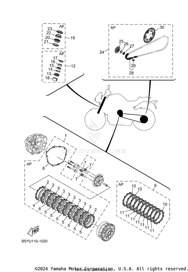 Yamaha parts diagram for B5Y-W001G-00-00 - Ref #1