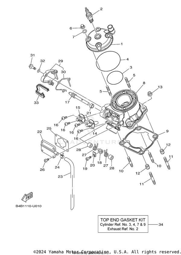 Yamaha parts diagram for B4B-W0001-00-00 - Ref #34