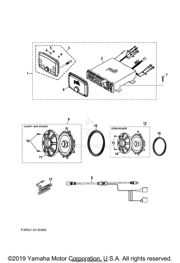 Yamaha parts diagram for F3H-U8192-10-00 - Ref #9