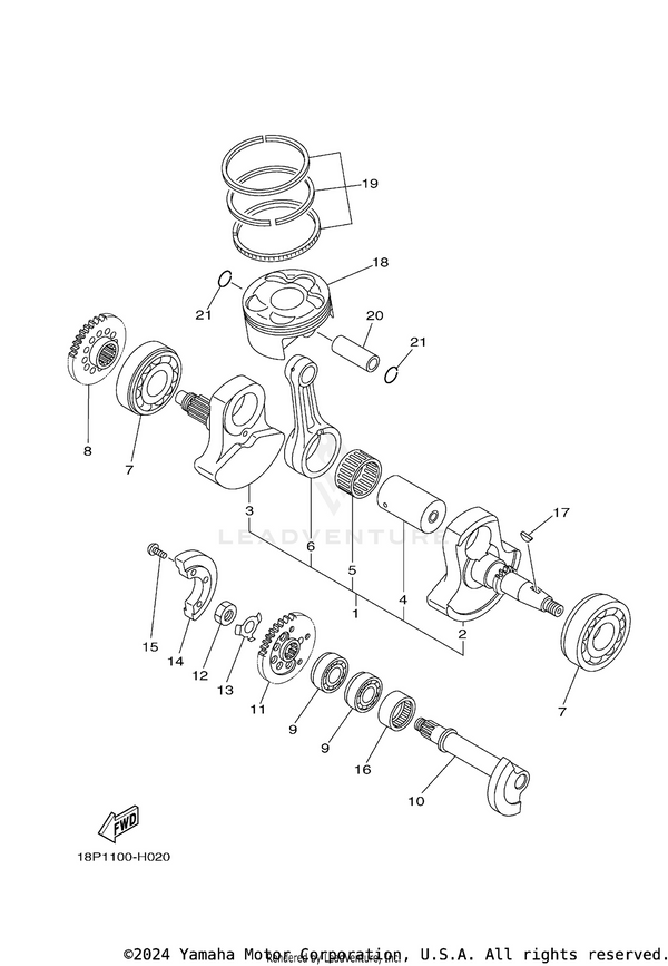 Yamaha parts diagram for 93311-62574-00 - Ref #16