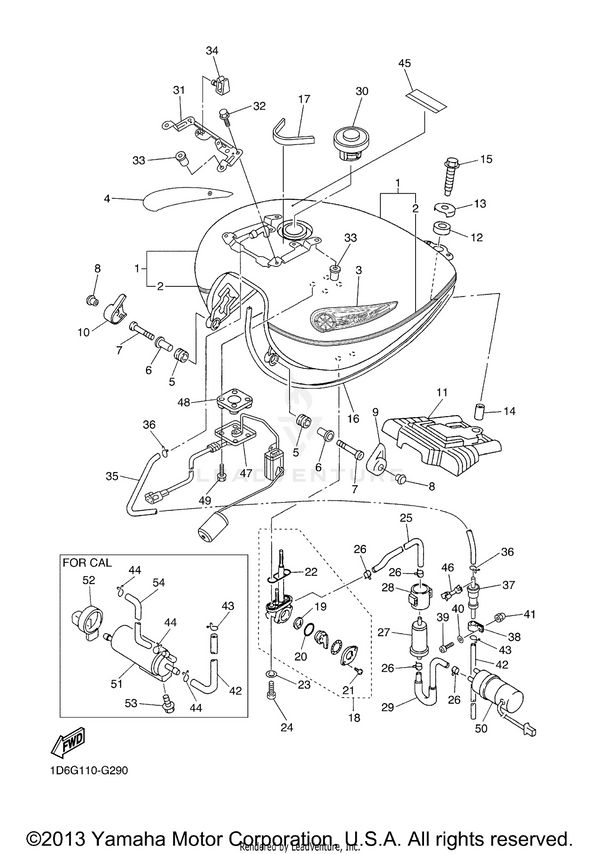 Yamaha parts diagram for 1D6-85752-01-00 - Ref #47