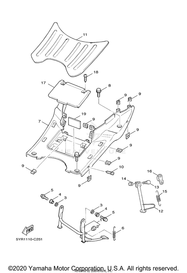 Yamaha parts diagram for 90185-08818-00 - Ref #14