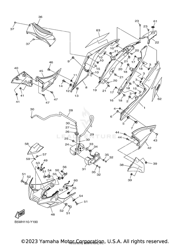 Yamaha parts diagram for B9T-F1726-00-00 - Ref #45