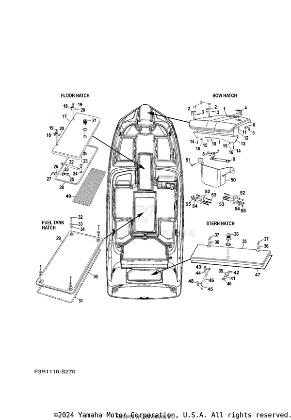 Yamaha parts diagram for F3R-U2896-00-00 - Ref #9