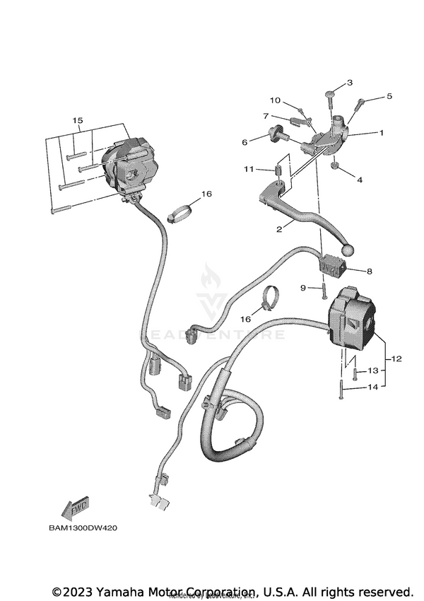 Yamaha parts diagram for BAM-83954-01-00 - Ref #12