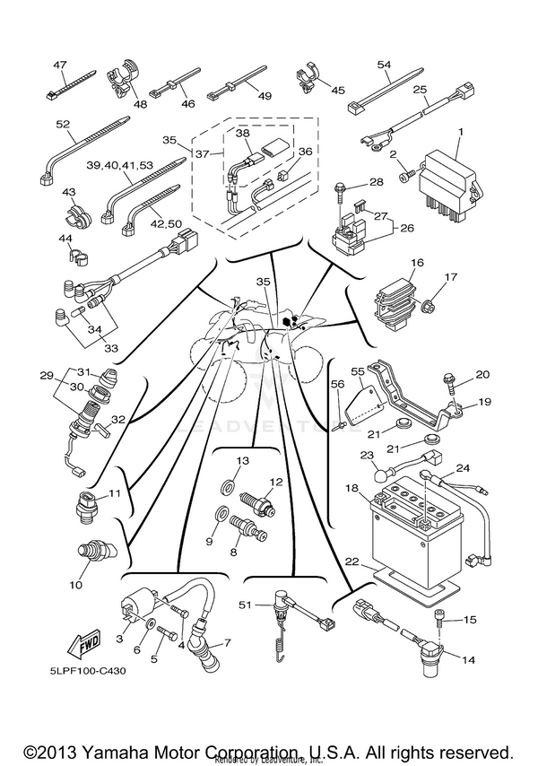 Yamaha parts diagram for 5LP-82116-00-00 - Ref #24