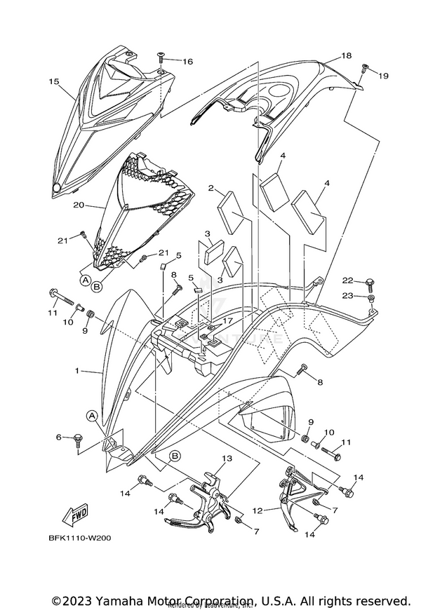 Yamaha parts diagram for 1PE-F171A-B0-00 - Ref #18