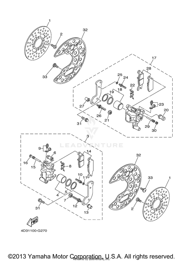 Yamaha parts diagram for 4D3-W0045-00-00 - Ref #14
