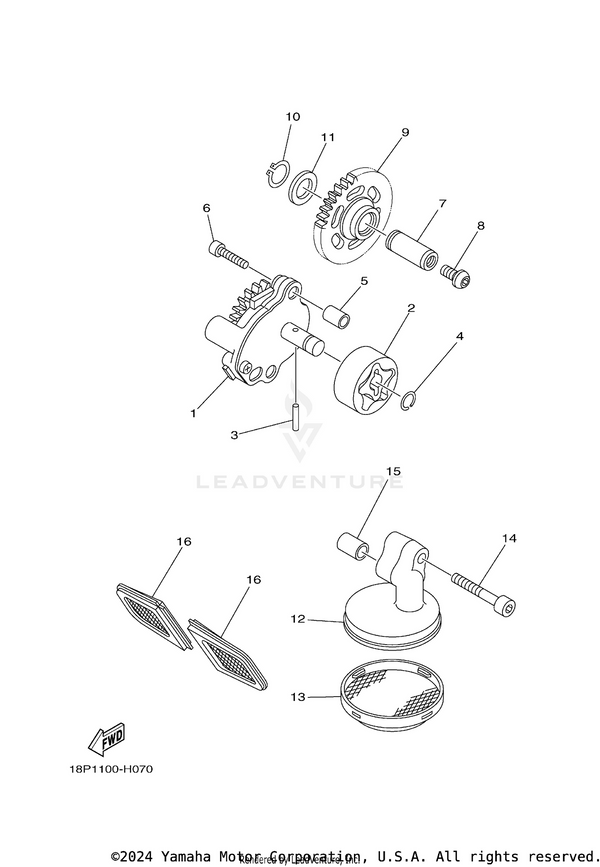 Yamaha parts diagram for 18P-13421-00-00 - Ref #16
