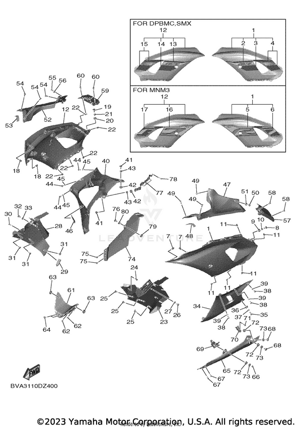 Yamaha parts diagram for BEB-2172H-00-P0 - Ref #40