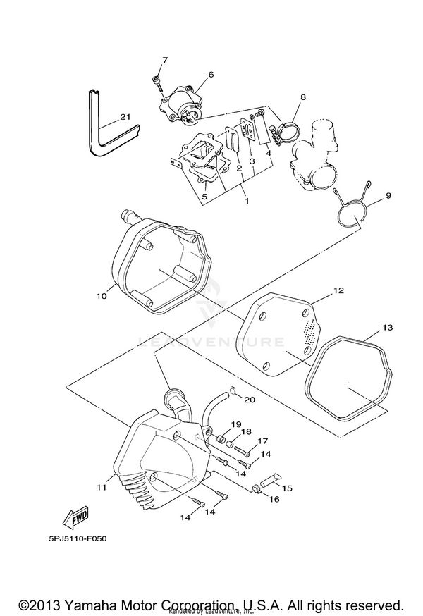 Yamaha parts diagram for 4VP-E4452-00-00 - Ref #13