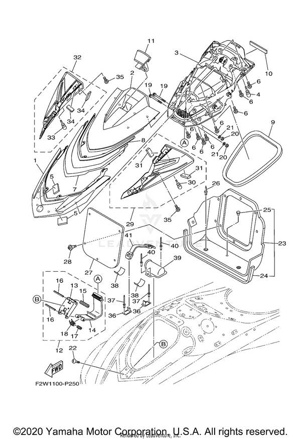 Yamaha parts diagram for F2X-U517C-01-00 - Ref #11