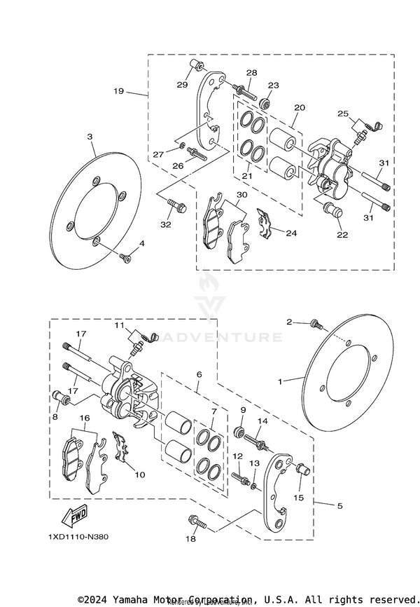 Yamaha parts diagram for 1XD-25806-01-00 - Ref #16